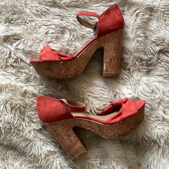 Mudd Y2K Boho Peep Toe Heels - Picture 2 of 6